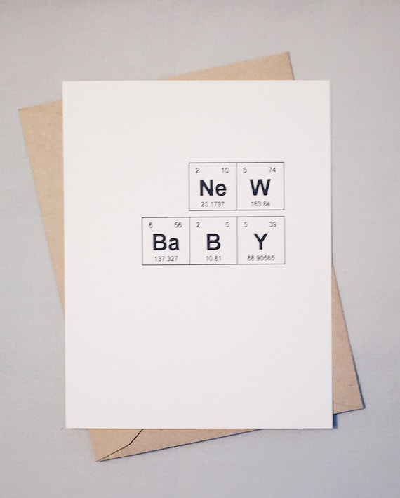 New Baby Periodic Table of the Elements Congratulations Card / Etsy UK