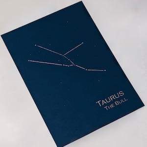 Taurus Constellation zodiac Art Print / Gold Foil Wall Art / Astrology Home Decor / Compleanno aprile-maggio / Oro metallico in Marina o Crema