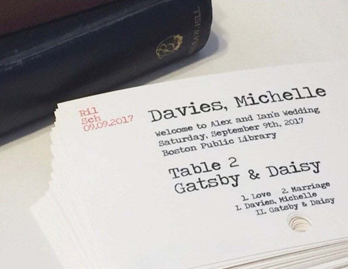 Catalog Card Wedding Place Cards/escort Cards set of 25 for Etsy