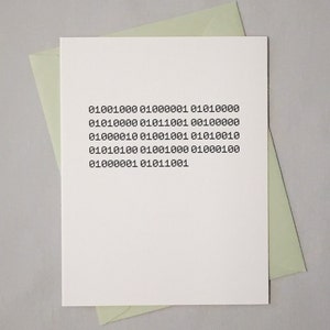 Binaire verjaardagskaart / binaire code / gelukkige verjaardagskaart voor nerds, computernerds, programmeurs, software-ingenieurs, programmeurs
