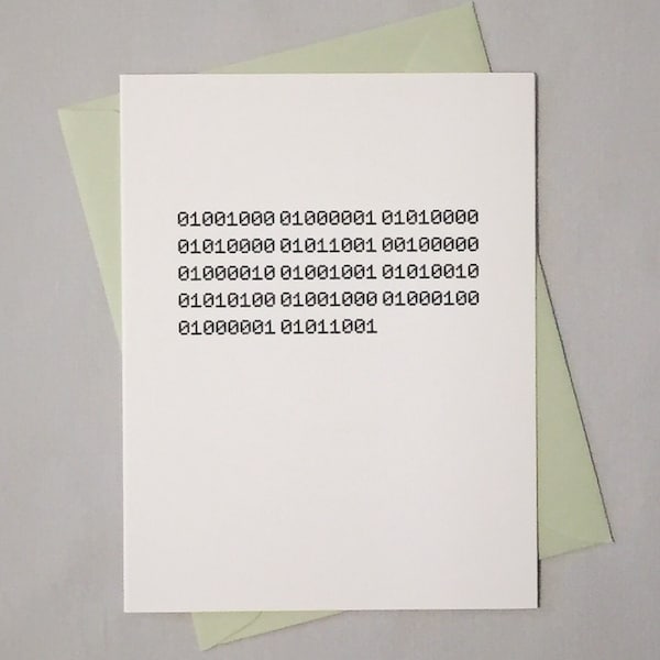 Binary Birthday Card / Binary Code / Happy Birthday Card for Geeks, Computer Nerds, Programmers, Software Engineers, Coders