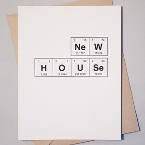 Housewarmingkaart New House Periodic Table of the Elements, 100% gerecycled, milieuvriendelijk