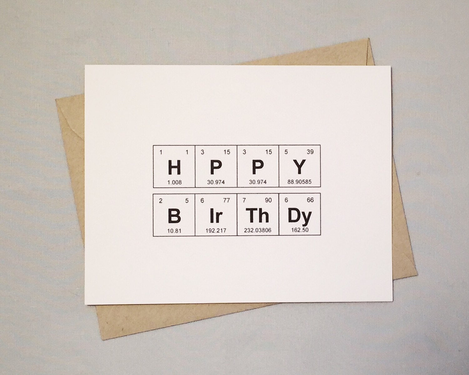 Juegos De Expertos En Química Tarjetas De Cumpleaños En Sobres En Blanco | En Línea