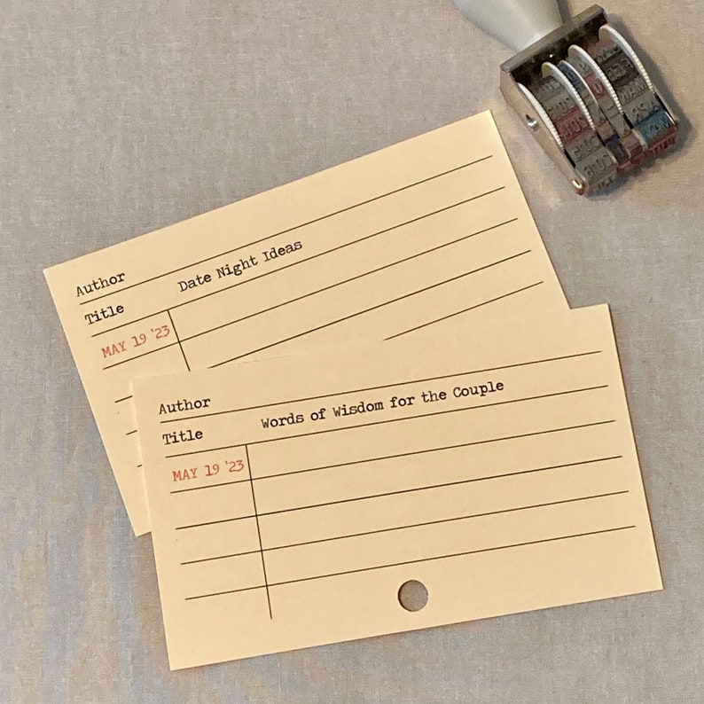 Literary Catalog Card Guest Book Cards for Wedding / Advice Etsy