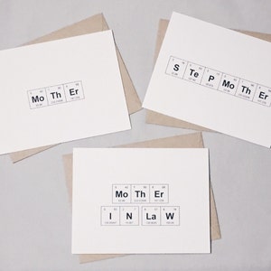 Mothers Day Periodic Table of the Elements MoThEr / STeP MoThEr /MoThEr IN LaW Card / Sentimental Elements Card for Women in Science image 5