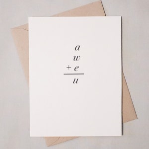Doux mathématiques Saint-Valentin / Carte d'équation Vous êtes génial / Félicitations / Nouvel emploi / Nouvelle maison / Carte juste parce que / Carte positivement impressionnante
