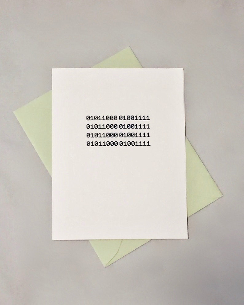 XOXO Binary Code / Hugs and Kisses / Geeky Love Card / Etsy