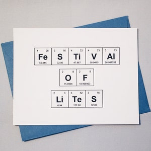 Chanukah Periodic Table Card, Festival of Lights, Sentimental Elements  Hanukkah Card