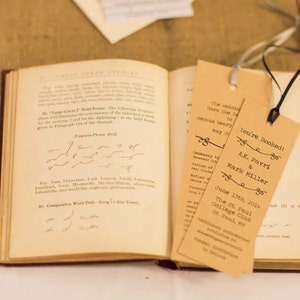 Newly Engaged / Literary Wedding Bookmark Save the Dates (set of 20)