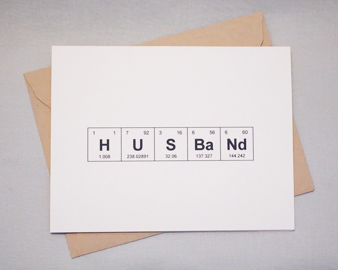 Wedding / Anniversary Periodic Table of the Elements "husband ...