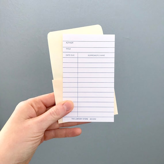 Library Card Date Due Slips/checkout Out Cards With Library - Etsy