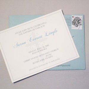 Invitaciones de bautismo simples y elegantes para niño o niña (conjunto de 20)