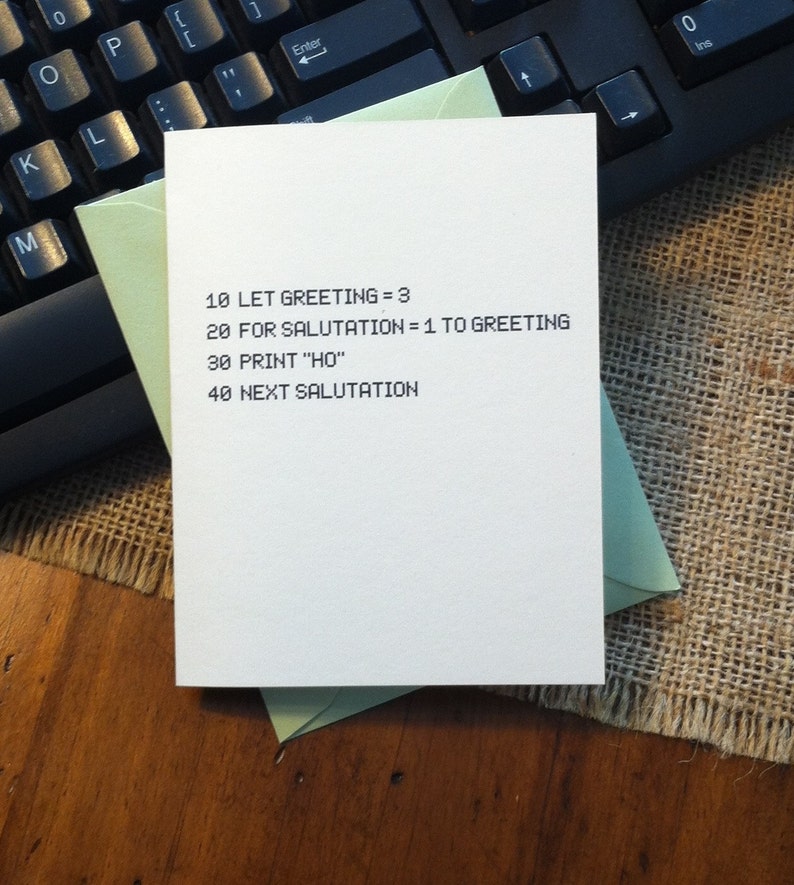 Geeky Christmas Card BASIC Computer Programming Language / Ho - Etsy