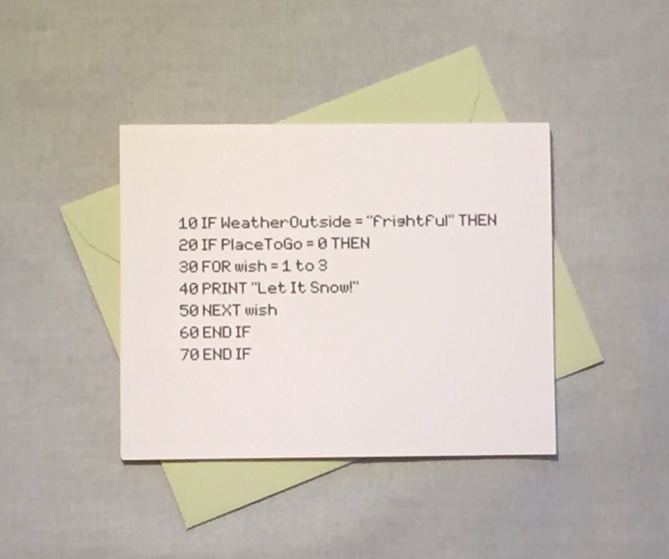 Nerdy Christmas Programming Card BASIC Computer Programming | Etsy