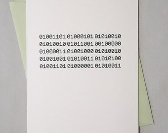 Biglietto di auguri di Natale per programmatori in codice binario per nerd