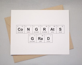 Graduation Congratulations Periodic Table of the Elements "CoNGRAtS GRaD" Graduation Card / Sentimental Elements Congrats Grad Card