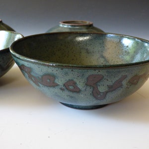 set of 4 bowls dark green