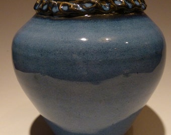 tall blue rope vase