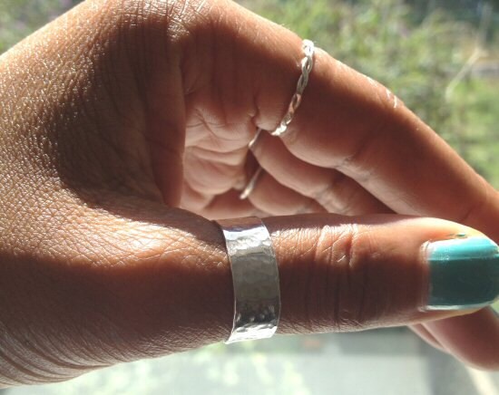 Hammered Rings For Women,  Gift, Silver Thumb Ring Hammered Ring Ster…