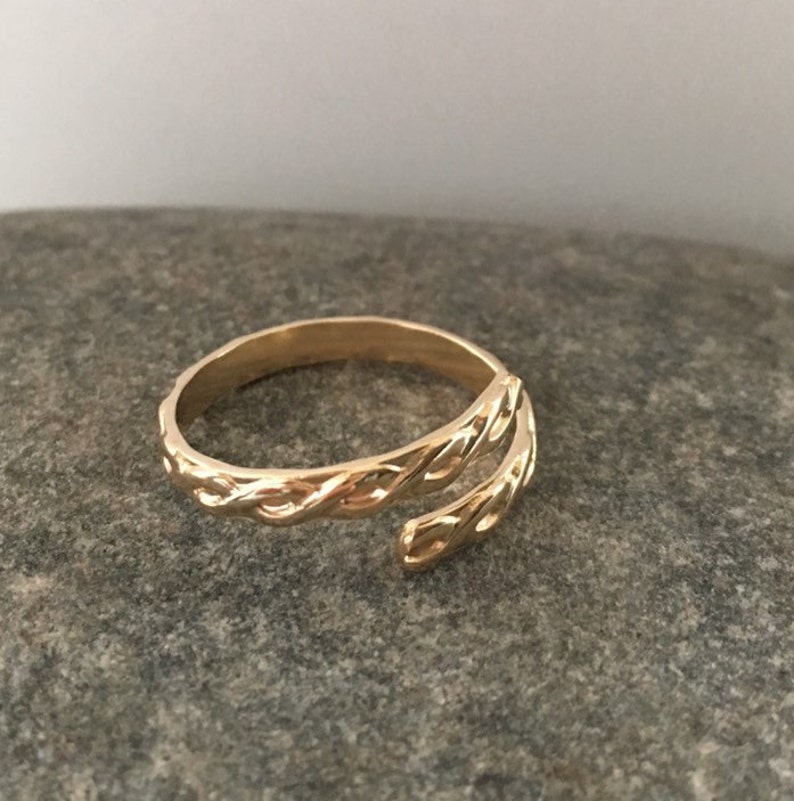 Gold Braided Ring Thumb Ring Overlap Wrap Ring Adjustable Ring Etsy UK