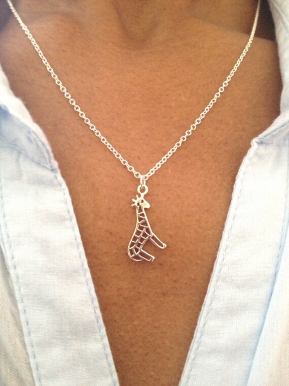 Silver Giraffe Necklace Giraffe Jewelry Teen Girl Gift Etsy