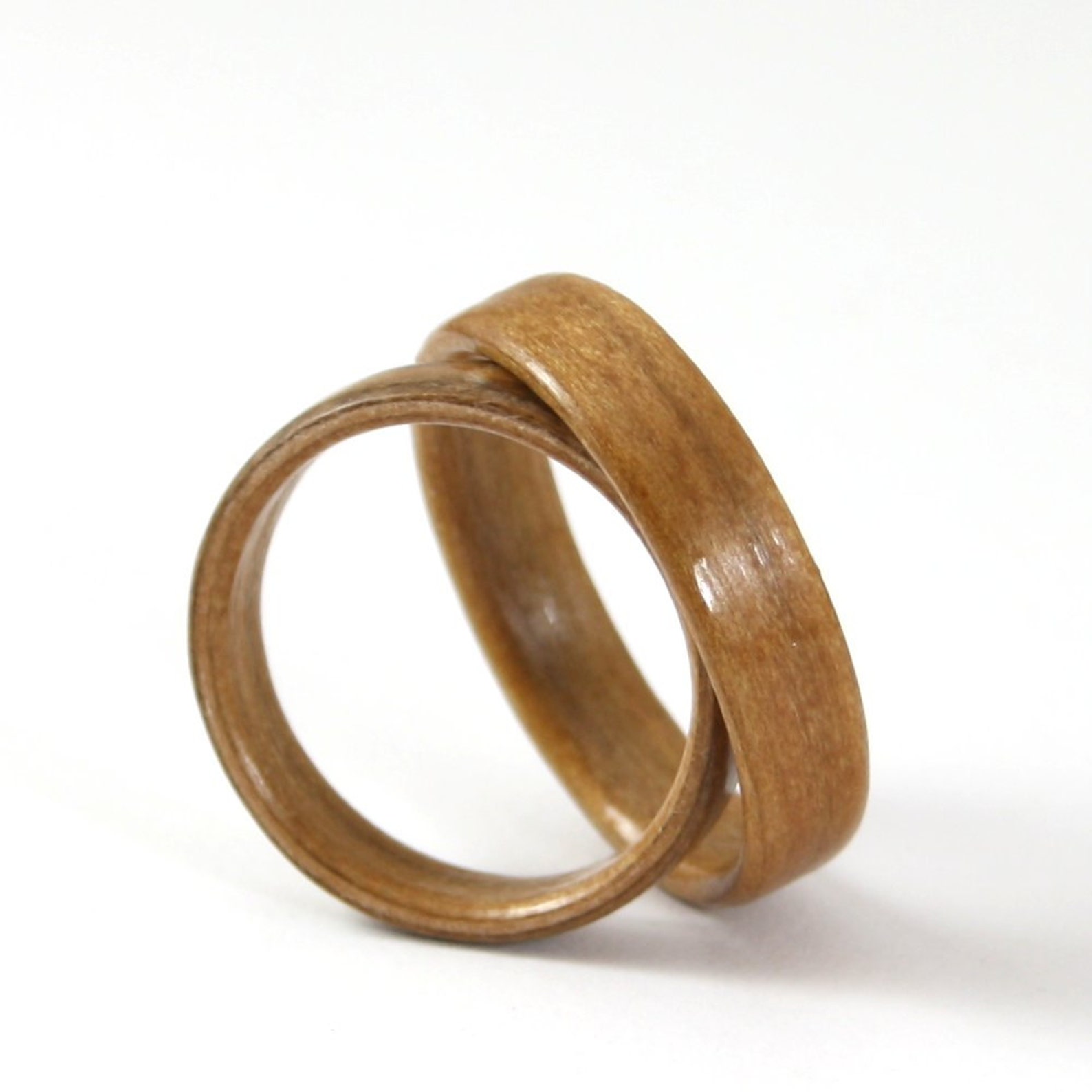 Wooden Wedding Ring Set Acacia Wood Etsy