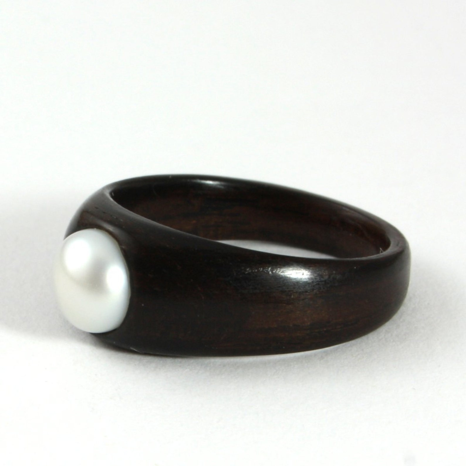 Wooden Engagement Ring Handcrafted in Ebony and Set With Etsy