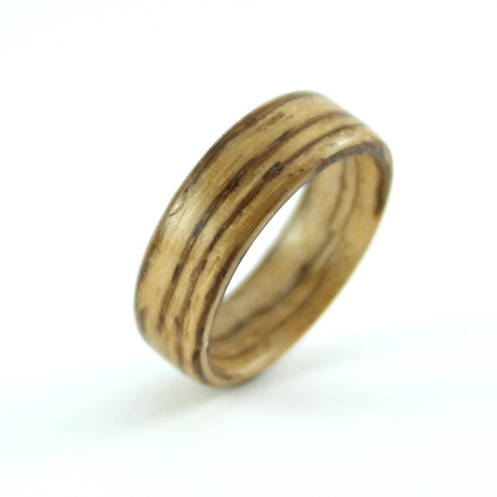 Zebrawood Wooden Ring Etsy