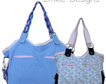 The Ingenious Tote - PDF Sewing Pattern - Instant download, Makes a great Nappy/Diaper bag pattern, Beach bag or Travel bag