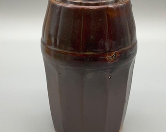 Antique Peoria Pottery Canning Jar Crock"Peoria Glaze" Brown Stoneware