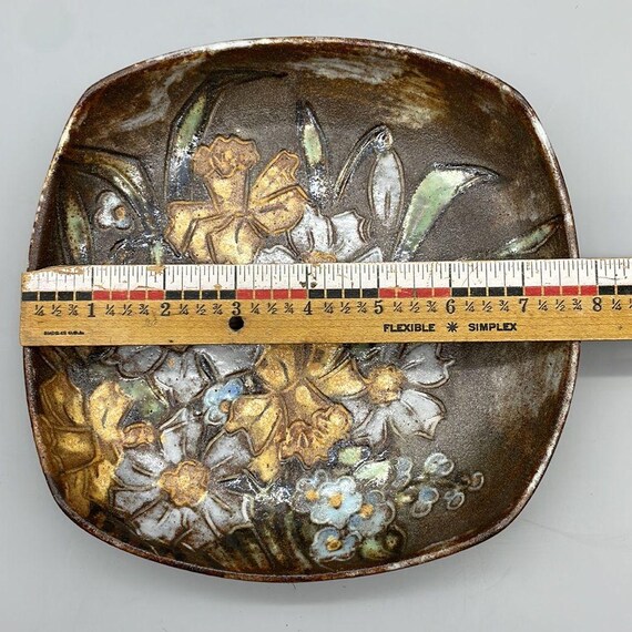 1960s Alexandre Kostanda for Vallauris Floral Bouquet Glazed