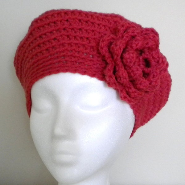 Crochet Beret PATTERN with flower / Spider Web Beret / Crochet Hat pattern / Crochet Tam pattern / Crochet Hat with Flower pattern