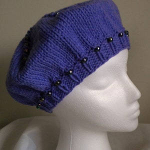 Knit Beret PATTERN with Beads / Knit Beaded Beret pattern / Knit Hat with Beads pattern / Knit Tam pattern / Knit Beret pattern