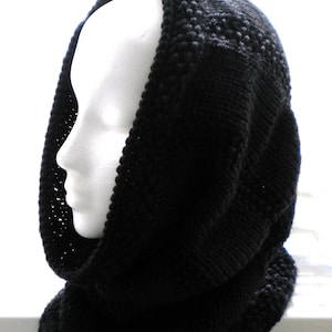 Knit Cowl Hood PATTERN- Textured Stripe / Knit Head Wrap pattern / Knit Cowl pattern / Knit Hood pattern / Knit Neck Warmer pattern