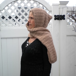 Knit Hooded Scarf PATTERN - Moana / Knit Scarf with Hood pattern / Knitted Scarf with Hood pattern / Knit Hood and Scarf pattern