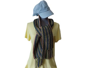 Knit Ripples and Reeds Scarf Pattern: Easy 5-Color Stash Buster (PDF Pattern)