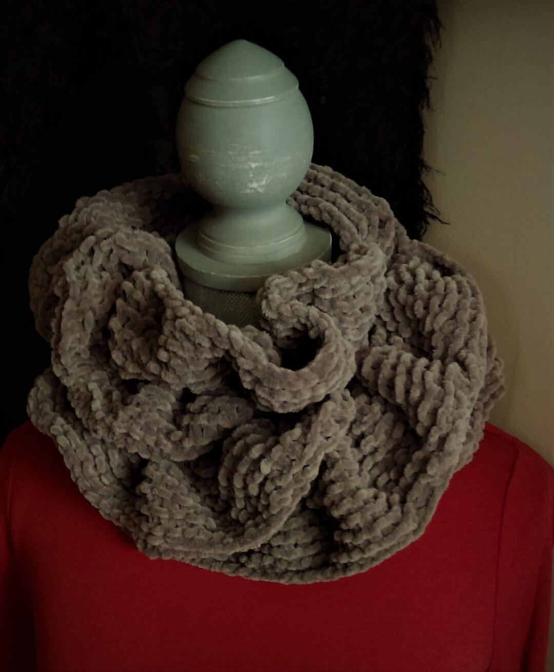 Knit Chenille Cowl Pattern: Mink Faux Fur Scarf (PDF Pattern) - Etsy