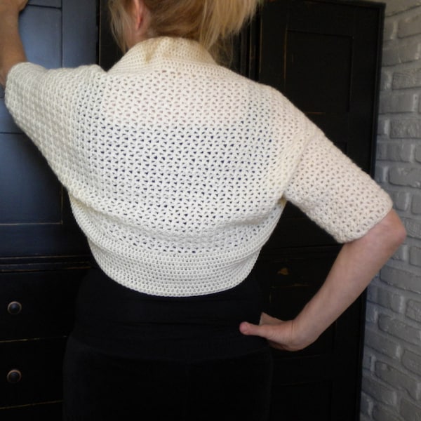 Crochet Bolero Shrug PATTERN-Summer / Crochet Bolero pattern / Crochet Shrug pattern / Crochet Cropped Cardigan / Cropped Crochet Shrug