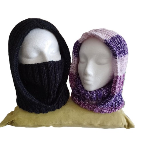 Knit Monika Brioche Balaclava Pattern:  Ribbed Turtleneck (PDF Pattern)