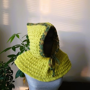 Cagoule à capuche au crochet MOTIF - Moineau / Cagoule au crochet avec capuche / Cagoule avec cordon de serrage / Capuche avec cordon de serrage / Cache-cou / Cagoule
