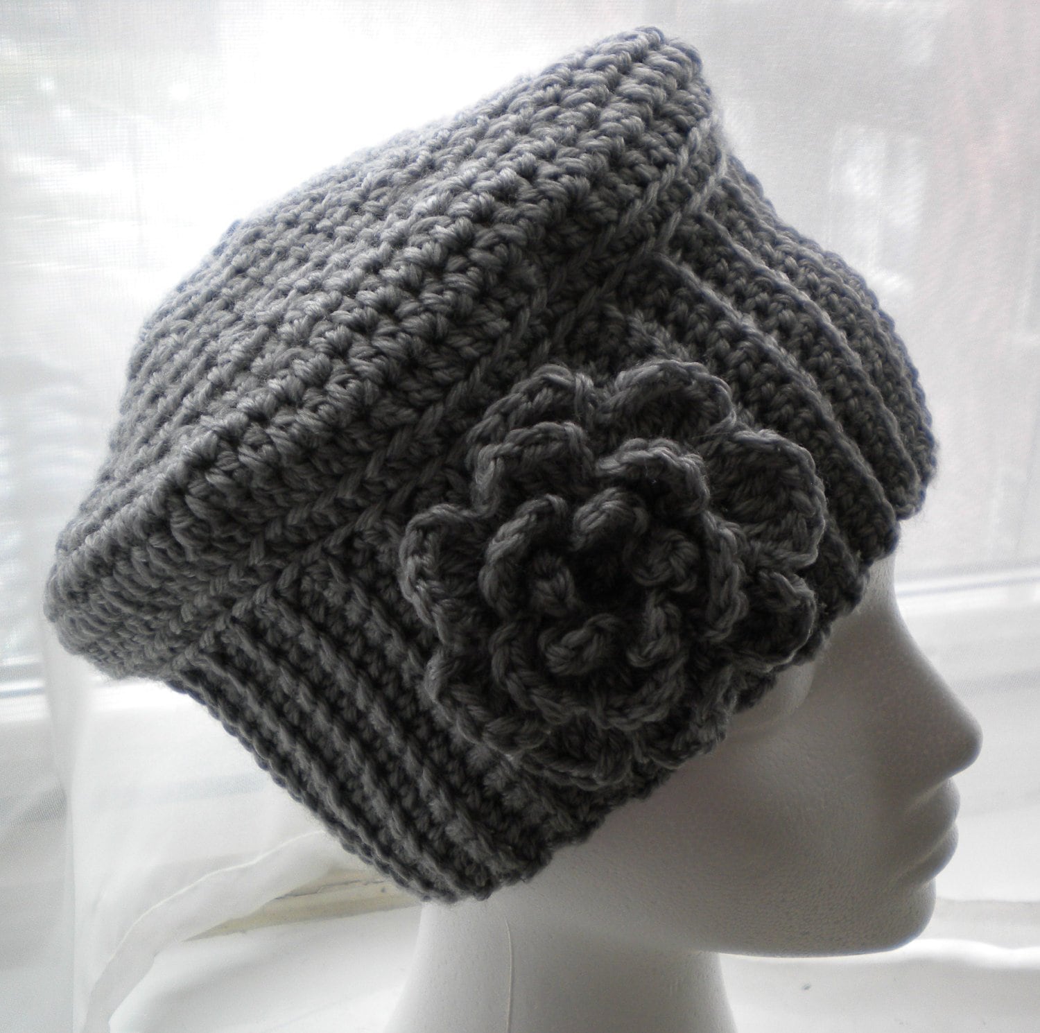 1927 Knit Tam Hats For Women & Men, Cotton Beret-style Crochet Beanie Cap Crochet Beret Pattern, Wool Adjustable Beret Tam Pattern  main image 2