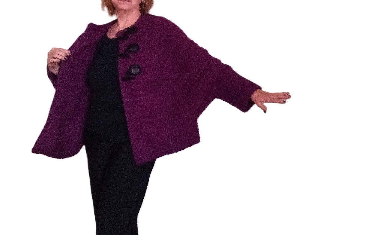 Crochet Bat Wing Cape Pattern: Serafina - Poncho With Sleeves (PDF ...