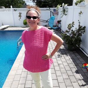 Mönster för virkad bomullstunika: Pretty Little Shells - Genombruten topp (PDF-mönster)