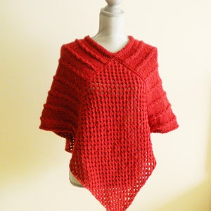 Knit Poncho PATTERN- Autumn / Easy Poncho Sweater pattern / Knit Cape pattern / Knit Poncho Shawl Pattern / Knit Poncho Wrap pattern