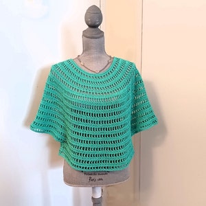 Crochet Ponchette PATTERN- Bamboo Forest / Poncho Sweater pattern / Poncho Top pattern / Round Yoke Top / Poncho with Sleeves / Cropped Top
