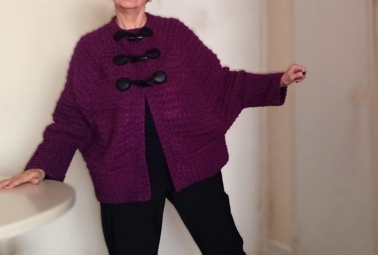 Crochet Bat Wing Cape Pattern: Serafina - Poncho With Sleeves (PDF ...