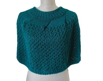 Patrón de capa de punto: Capa corta de bailarina, chal de hilo voluminoso (patrón en PDF)