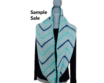 Bufanda infinita Chevron de crochet hecha a mano / Multicolor