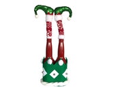 Elf Falling Head First, tree, plant, ice bucket