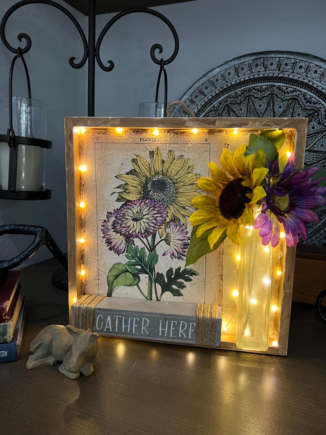 Gather Frame Gather Here Lighted Frame With Flowers - Etsy